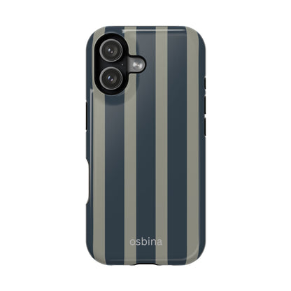 osbina | MagSafe compatible for iPhone | Grayhaven Navy & Gray Sophisticated Phone Case | Modern Muse Collection