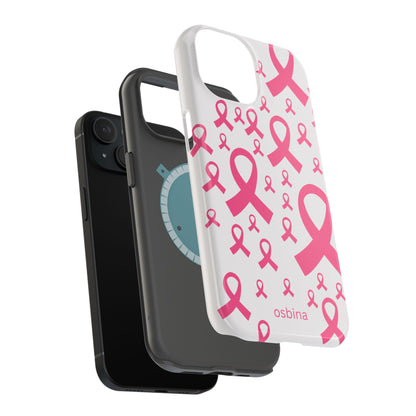 osbina |  MagSafe compatible for iPhone | Limited Edition Strength in Ribbons Case in Light Pink + Soft Pink + Hot Pink | The Pink October Collection | Inspired By