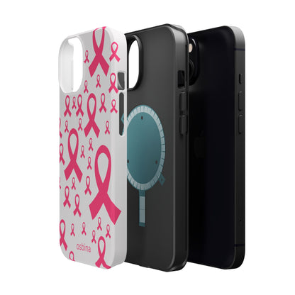 osbina |  MagSafe compatible for iPhone | Limited Edition Strength in Ribbons Case in Light Pink + Soft Pink + Hot Pink | The Pink October Collection | Inspired By