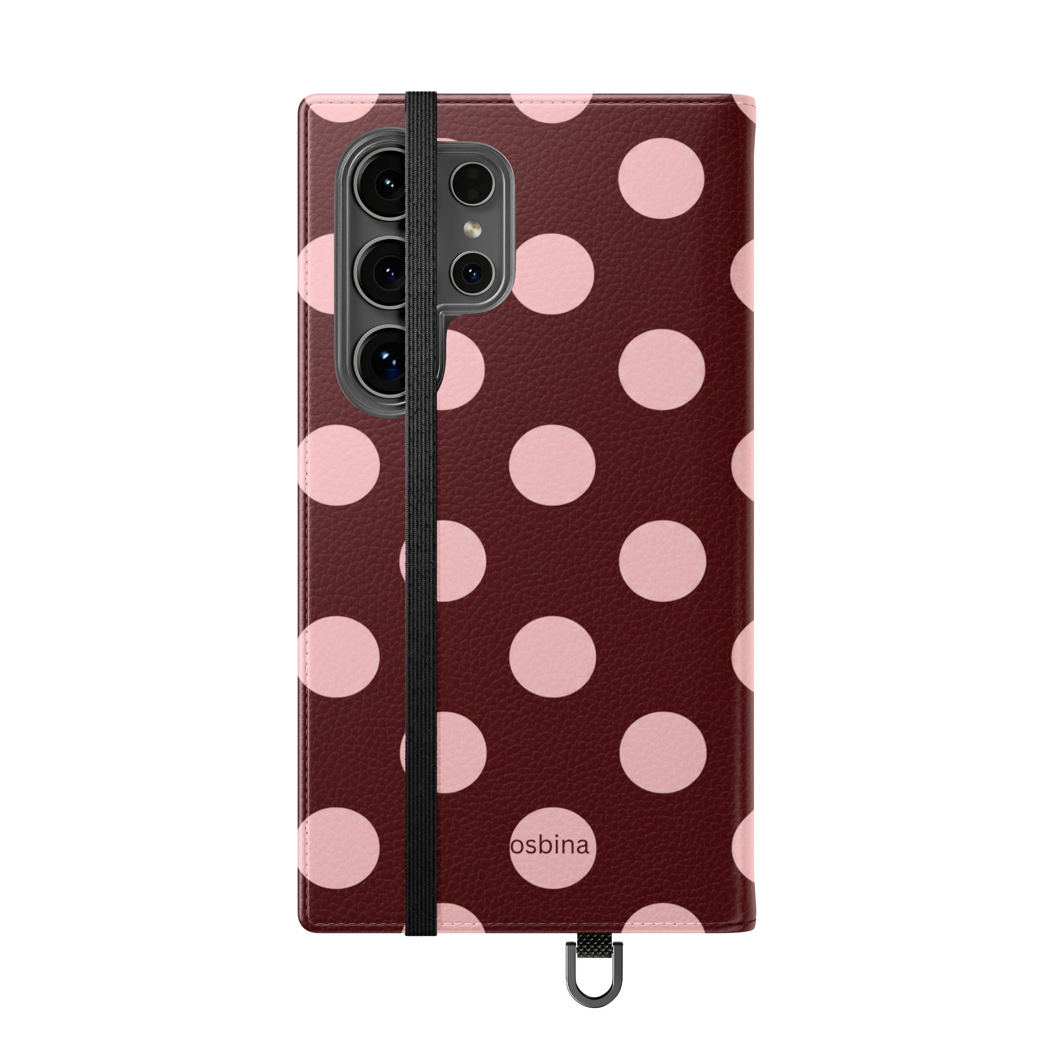 osbina | Wallet Flip Case for iPhone & Samsung | Oxblood Dot