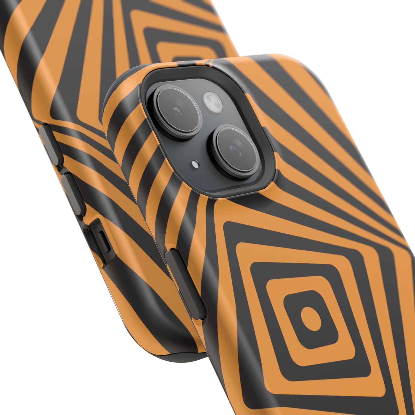 osbina | MagSafe Compatible for iPhone | Step Into the Zone — The Orange + Black Spiral Case | The Season Collective