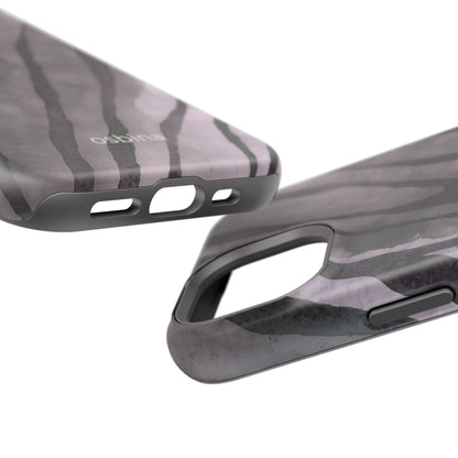 osbina | MagSafe Compatible for iPhone | Stripes on Point — The Muted Gray + Black Tiger Case | The Season Collective