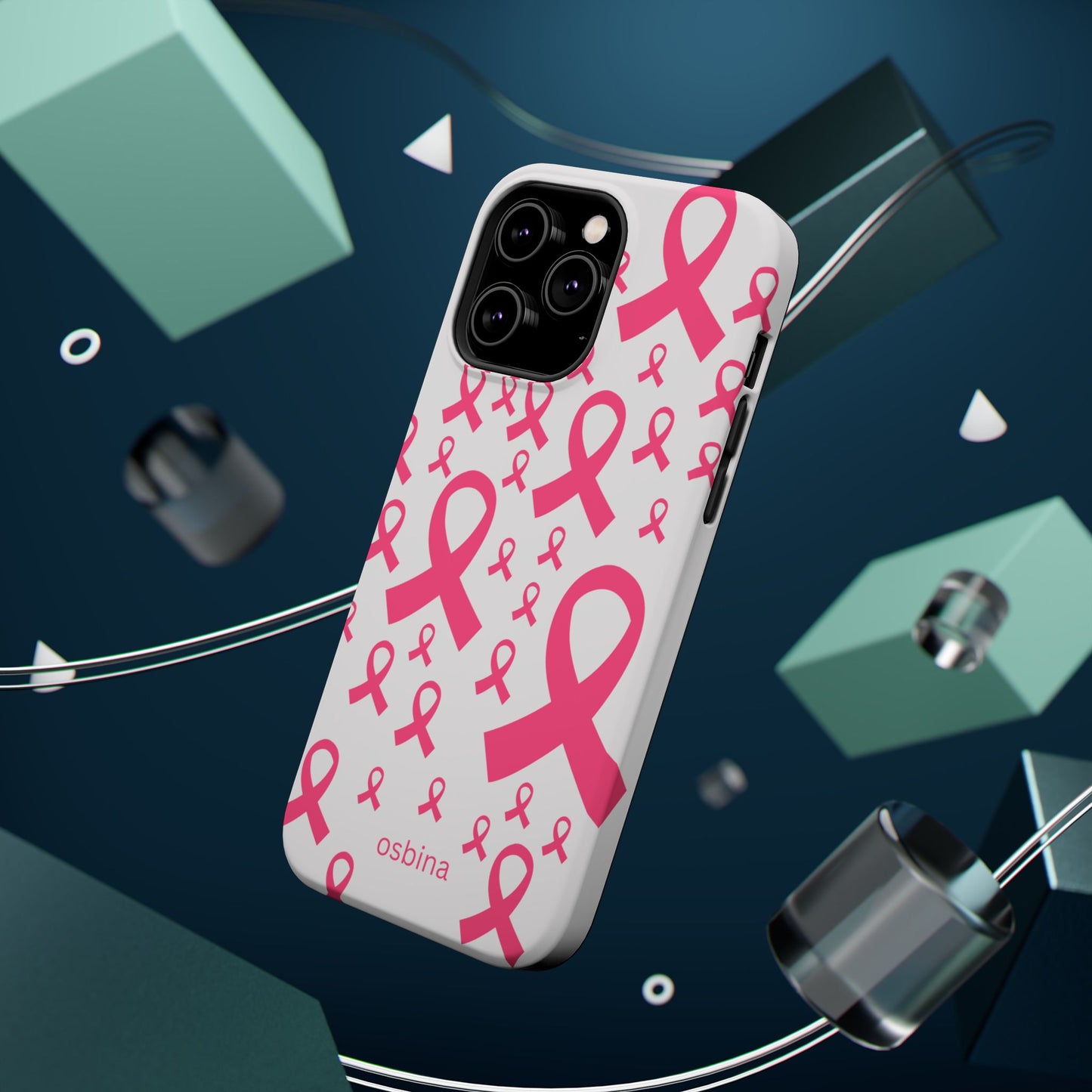 osbina |  MagSafe compatible for iPhone | Limited Edition Strength in Ribbons Case in Light Pink + Soft Pink + Hot Pink | The Pink October Collection | Inspired By