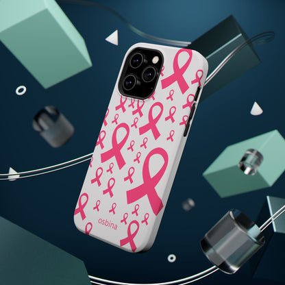 osbina |  MagSafe compatible for iPhone | Limited Edition Strength in Ribbons Case in Light Pink + Soft Pink + Hot Pink | The Pink October Collection | Inspired By