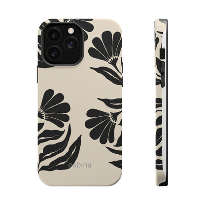 osbina | MagSafe compatible for iPhone | Obsidian Bloom Flower Phone Case | Modern Muse Collection