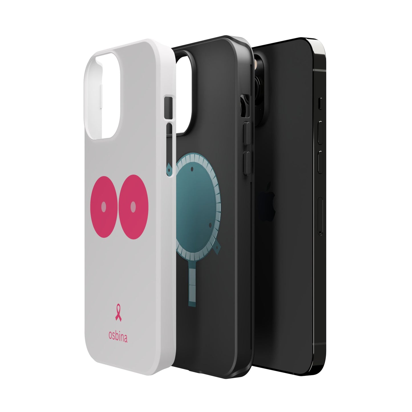 osbina |  MagSafe compatible for iPhone | Limited Edition The Check Your Tatas Case in Light Pink + Soft Pink + Hot Pink | The Pink October Collection | Inspired By
