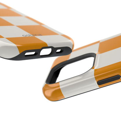 osbina | MagSafe Compatible for iPhone | Check You Out — The Orange + White Check Case | The Season Collective