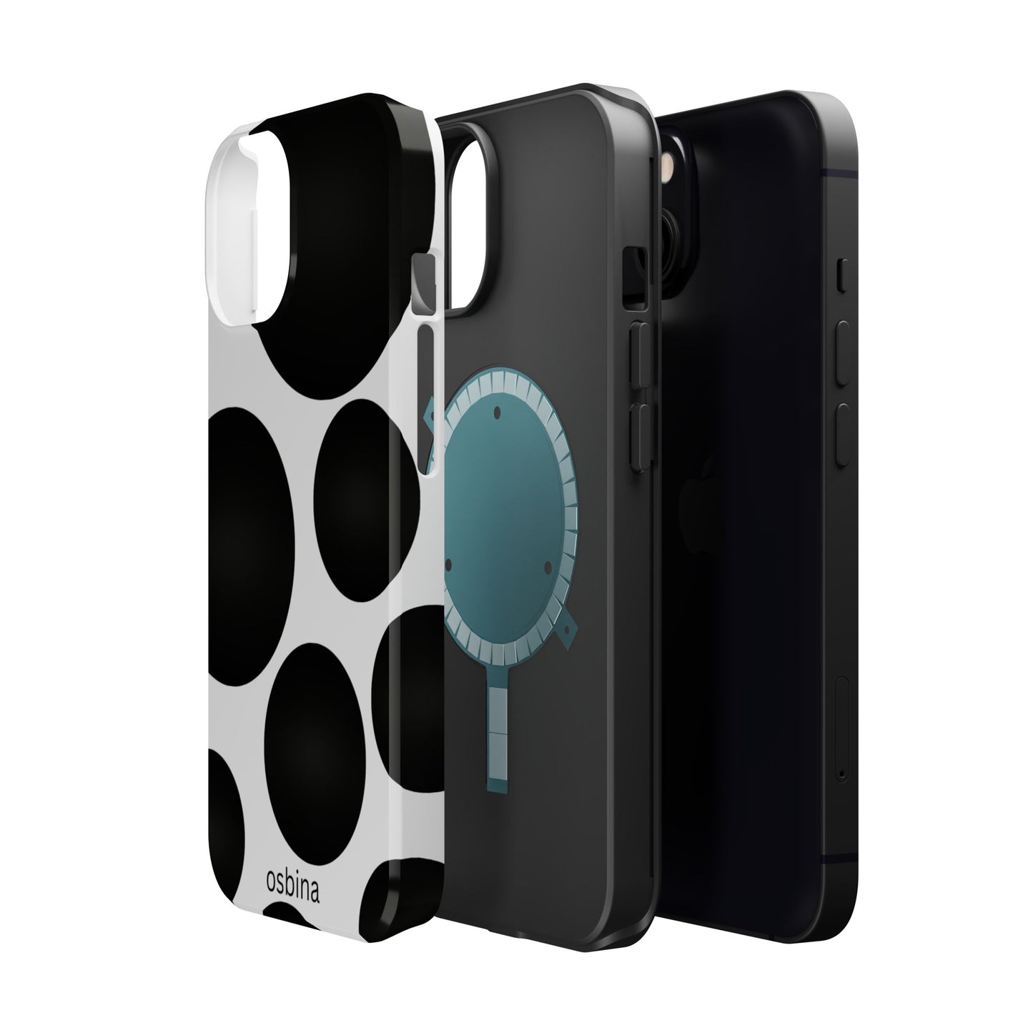 osbina | MagSafe compatible for iPhone | The Noir Bubbles Phone Case | Modern Muse Collection