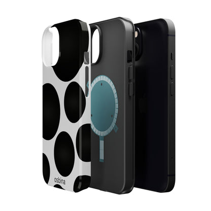 osbina | MagSafe compatible for iPhone | The Noir Bubbles Phone Case | Modern Muse Collection