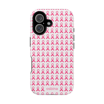 osbina |  MagSafe compatible for iPhone | Limited Edition The Side By Side Pink Ribbons Case in Light Pink + Soft Pink + Hot Pink | The Pink October Collection | Inspired By