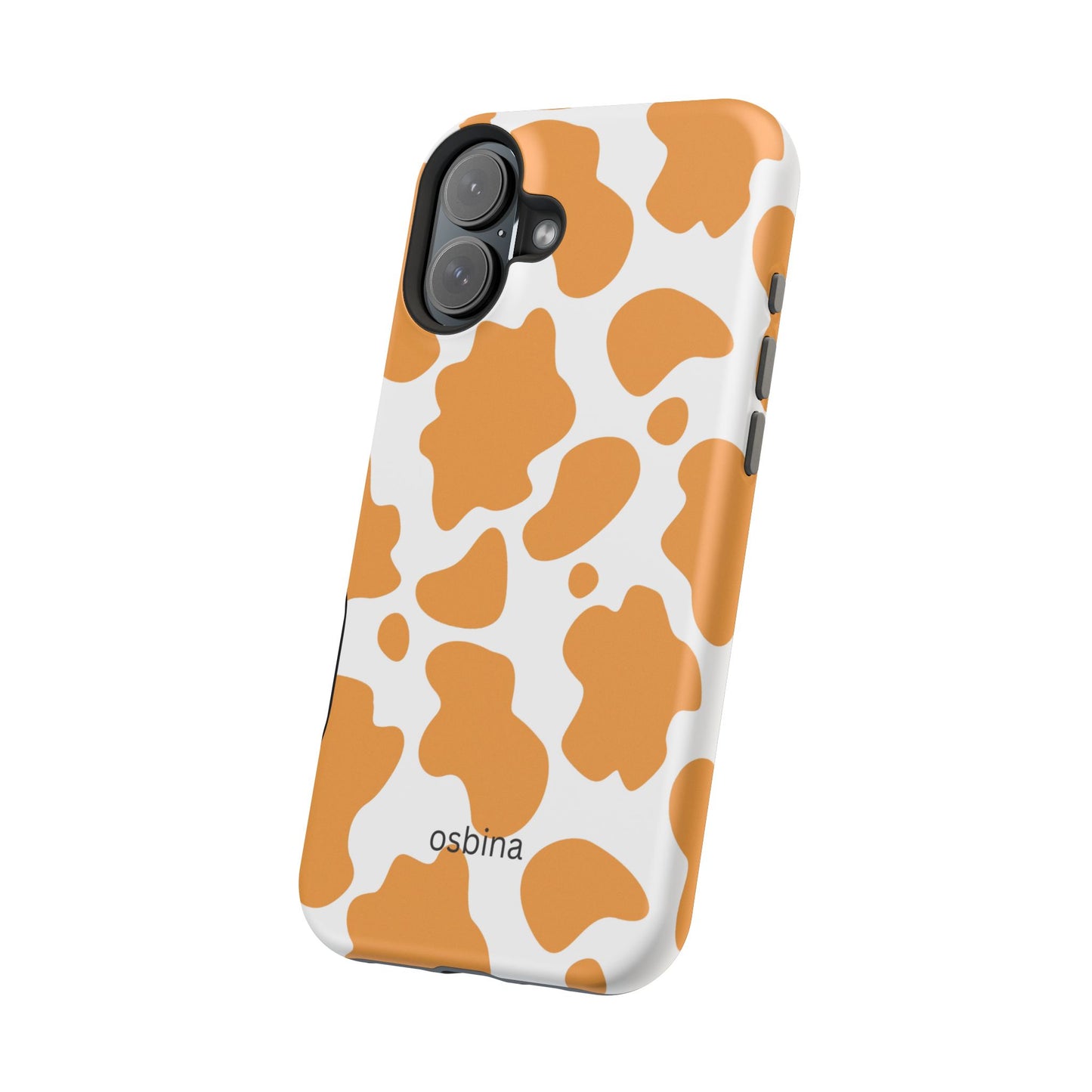 osbina | MagSafe Compatible for iPhone | Holy Cow, It’s Chic — The Orange Cow Print Case | The Season Collective