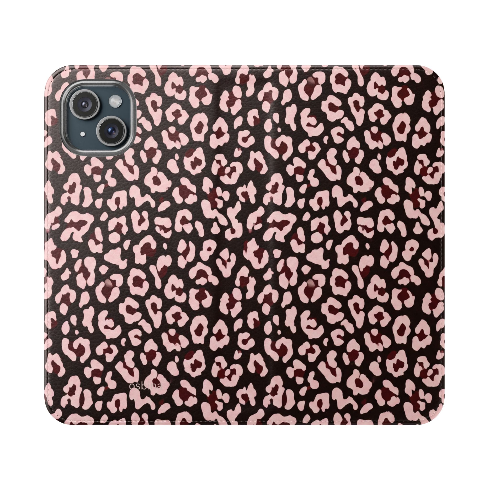 osbina | Wallet Flip Case for iPhone & Samsung | Chocolate Pink Leopard