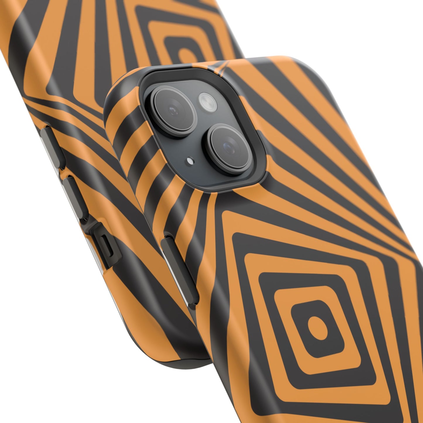 osbina | MagSafe Compatible for iPhone | Step Into the Zone — The Orange + Black Spiral Case | The Season Collective