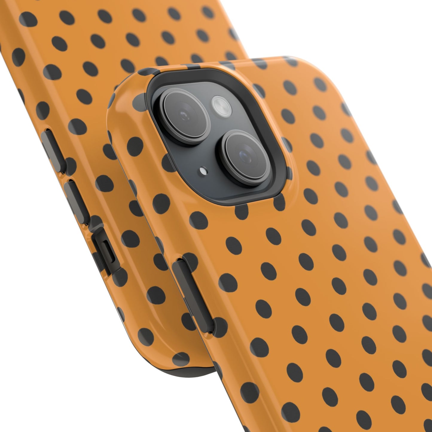 osbina | MagSafe Compatible for iPhone | Spot On Chic — The Orange + Black Polka Dot Case | The Season Collective
