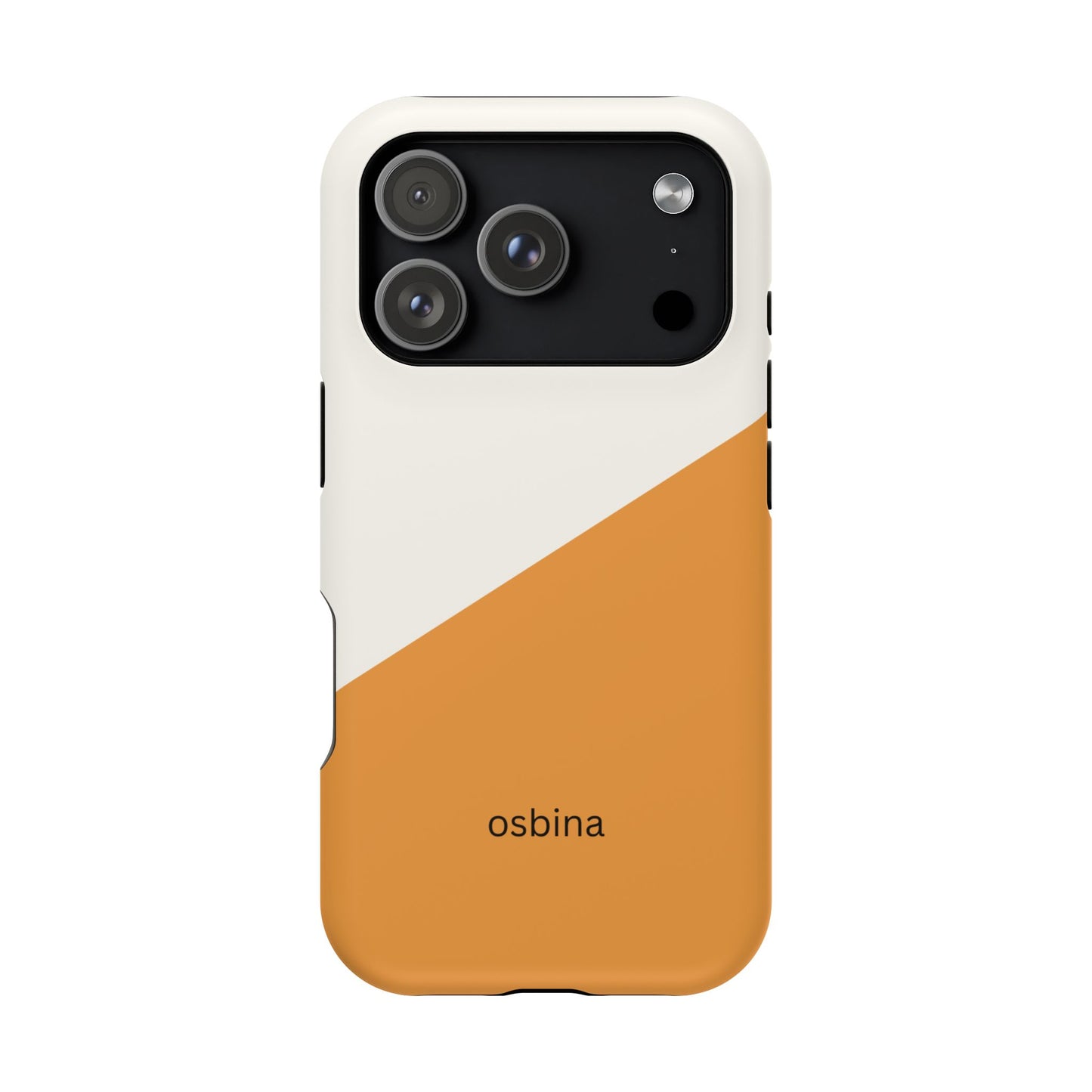 osbina | MagSafe Compatible for iPhone | Divide & Conquer — The Orange + White Split Diagonal Case | The Season Collective