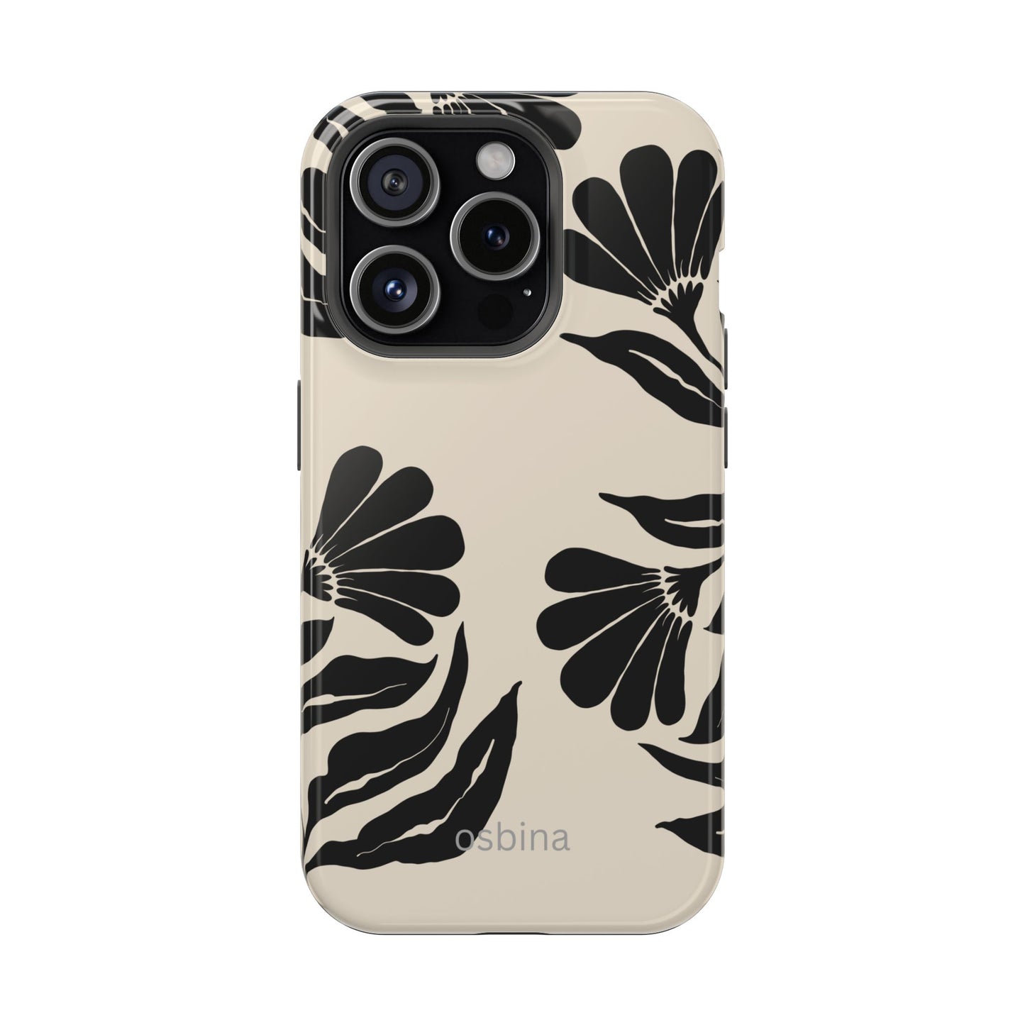 osbina | MagSafe compatible for iPhone | Obsidian Bloom Flower Phone Case | Modern Muse Collection