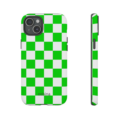 osbina | Neon Verdi Checks Phone Case | Color Edit Collection