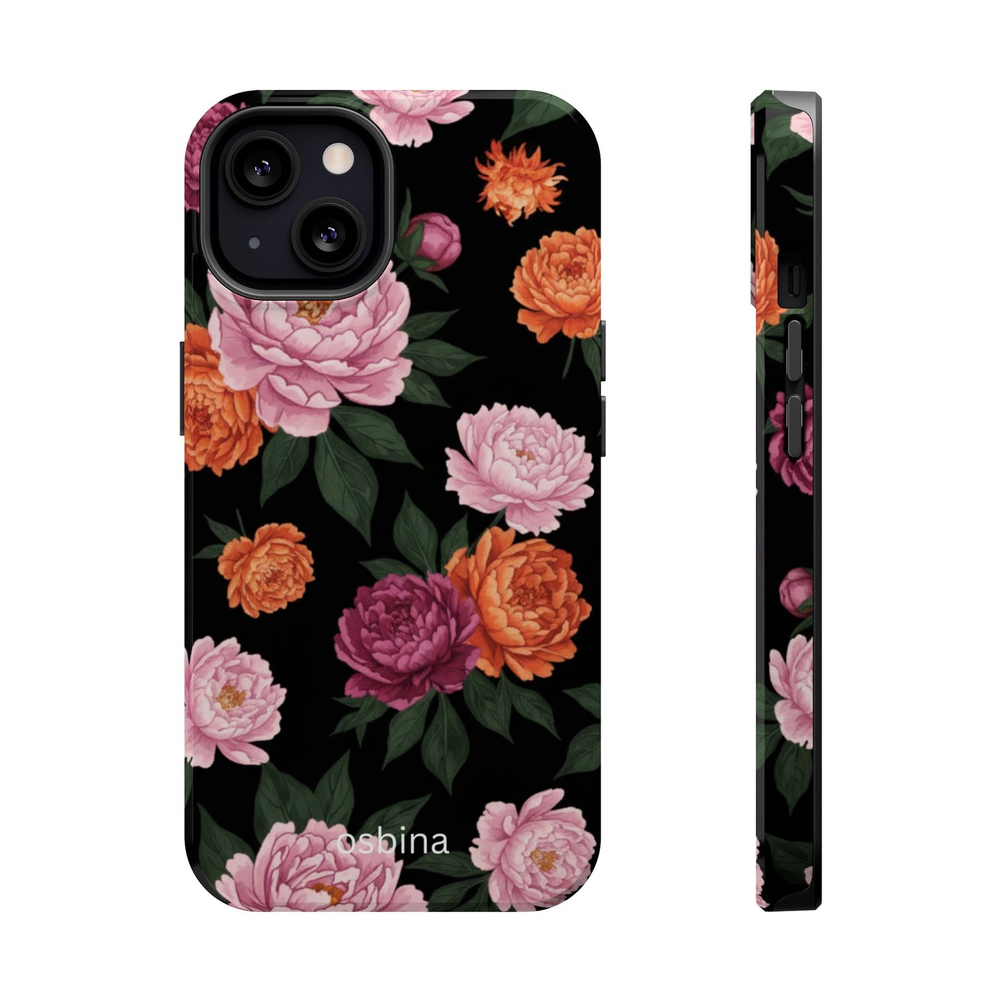 osbina | MagSafe for iPhone | The Peony Noir Designer Case