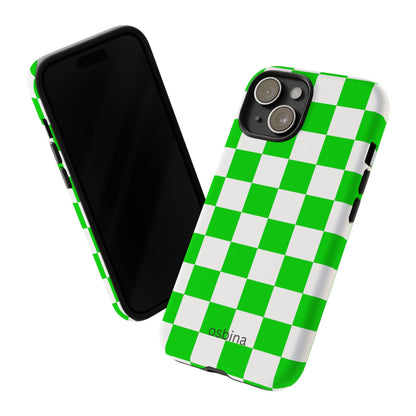 osbina | Neon Verdi Checks Phone Case | Color Edit Collection