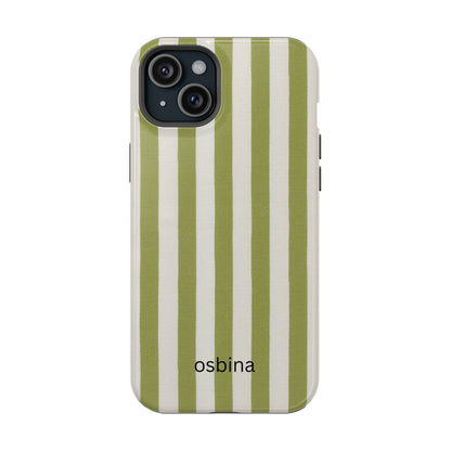 osbina | MagSafe for iPhone | Verde Stripe Designer Case