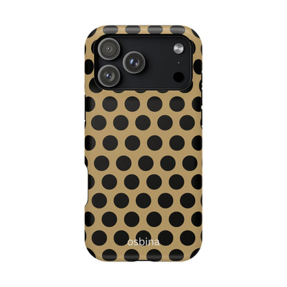 osbina | MagSafe compatible for iPhone | Camel Noir Dots Phone Case | Modern Muse Collection