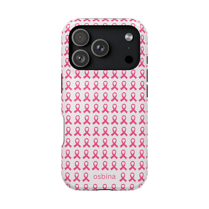 osbina |  MagSafe compatible for iPhone | Limited Edition The Side By Side Pink Ribbons Case in Light Pink + Soft Pink + Hot Pink | The Pink October Collection | Inspired By