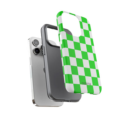 osbina | Neon Verdi Checks Phone Case | Color Edit Collection