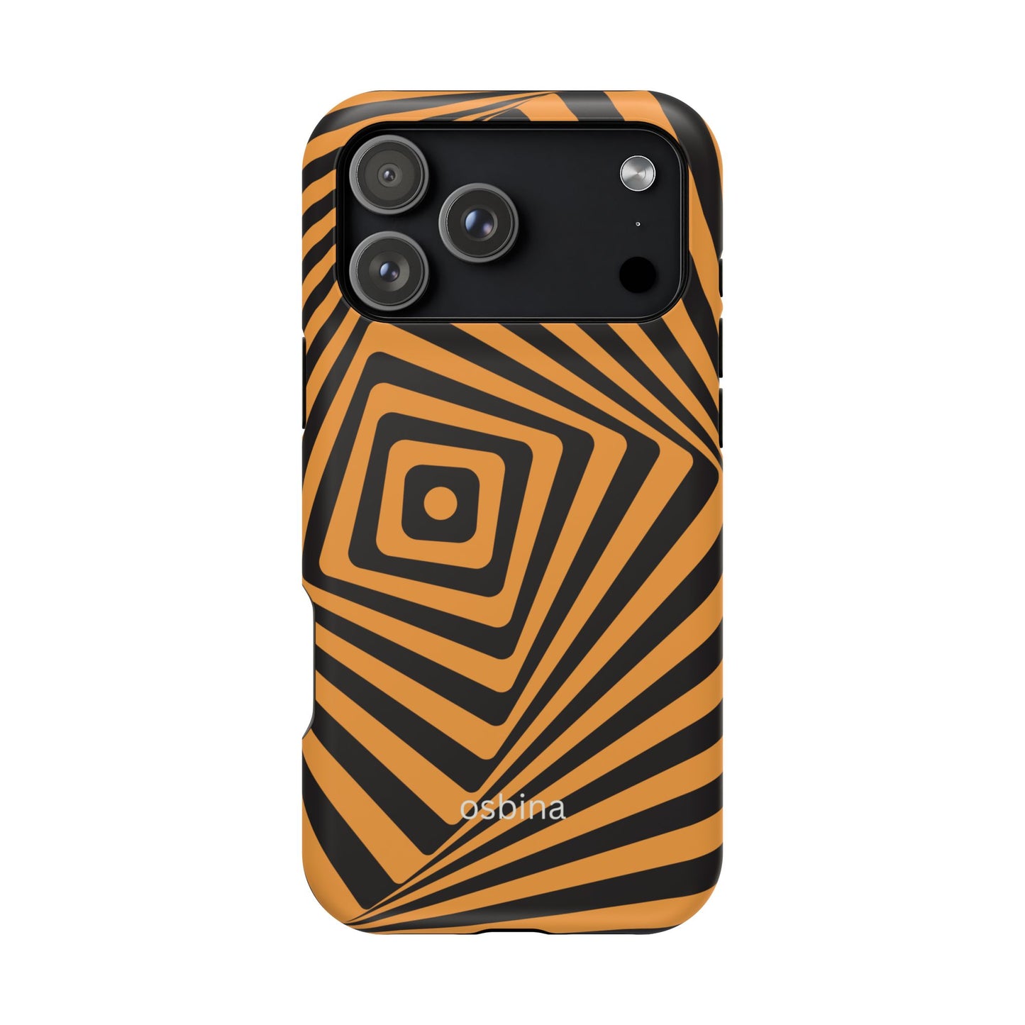 osbina | MagSafe Compatible for iPhone | Step Into the Zone — The Orange + Black Spiral Case | The Season Collective
