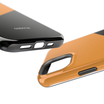 osbina | MagSafe Compatible for iPhone | Bold Moves Only — The Orange + Black Split Diagonal Case | The Season Collective