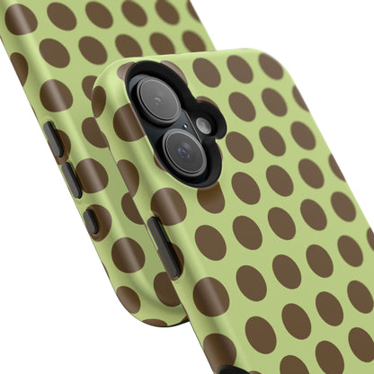 osbina | MagSafe compatible for iPhone | Chartreuse Cocoa Dots Phone Case | Color Edit Collection
