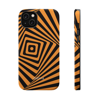 osbina | MagSafe Compatible for iPhone | Step Into the Zone — The Orange + Black Spiral Case | The Season Collective