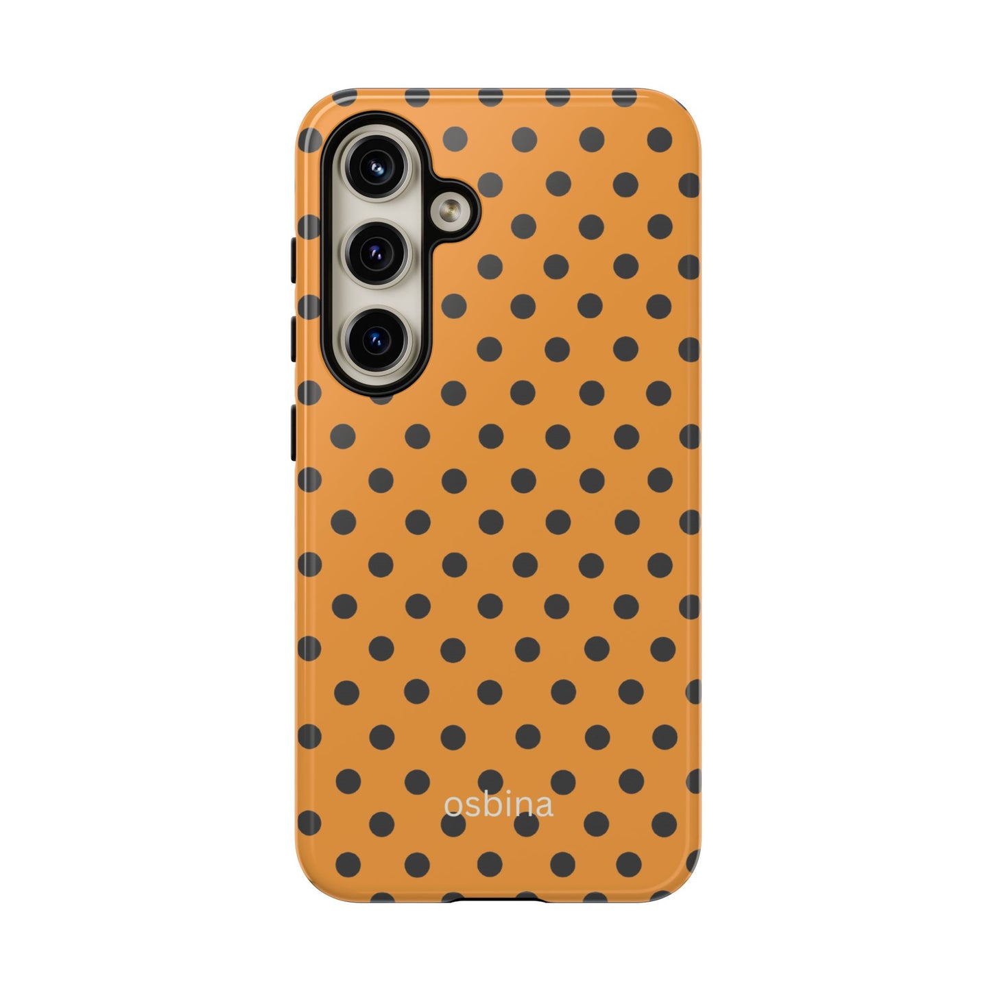 osbina | Spot On Chic — The Orange + Black Polka Dot Case | The Season Collective