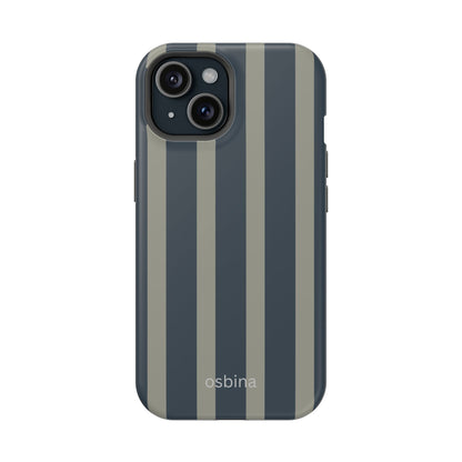 osbina | MagSafe compatible for iPhone | Grayhaven Navy & Gray Sophisticated Phone Case | Modern Muse Collection