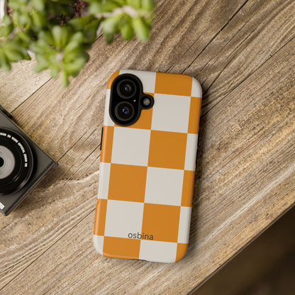 osbina | Check You Out — The Orange + White Check Case | The Season Collective
