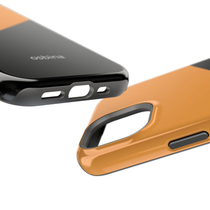 osbina | MagSafe Compatible for iPhone | Bold Moves Only — The Orange + Black Split Diagonal Case | The Season Collective