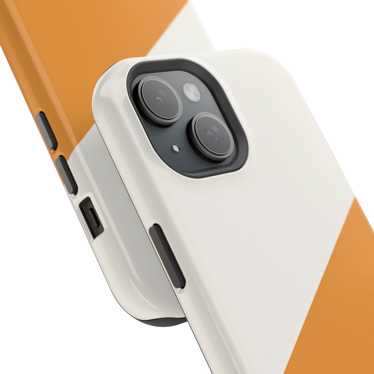 osbina | MagSafe Compatible for iPhone | Divide & Conquer — The Orange + White Split Diagonal Case | The Season Collective