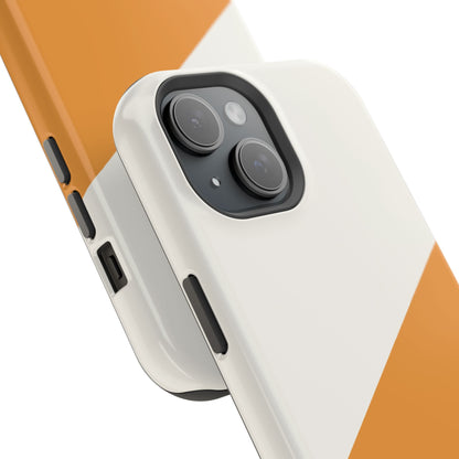osbina | MagSafe Compatible for iPhone | Divide & Conquer — The Orange + White Split Diagonal Case | The Season Collective