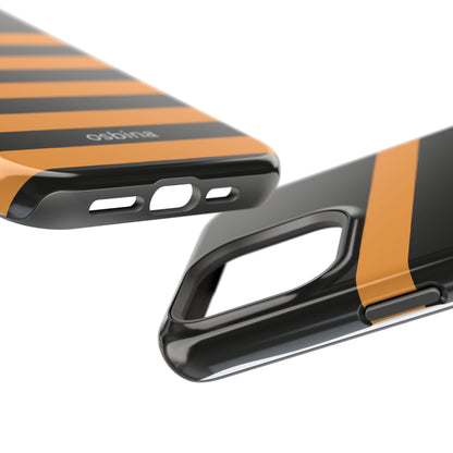 osbina | MagSafe Compatible for iPhone | The Horizon Stripe Case in Black + Orange | The Season Collective