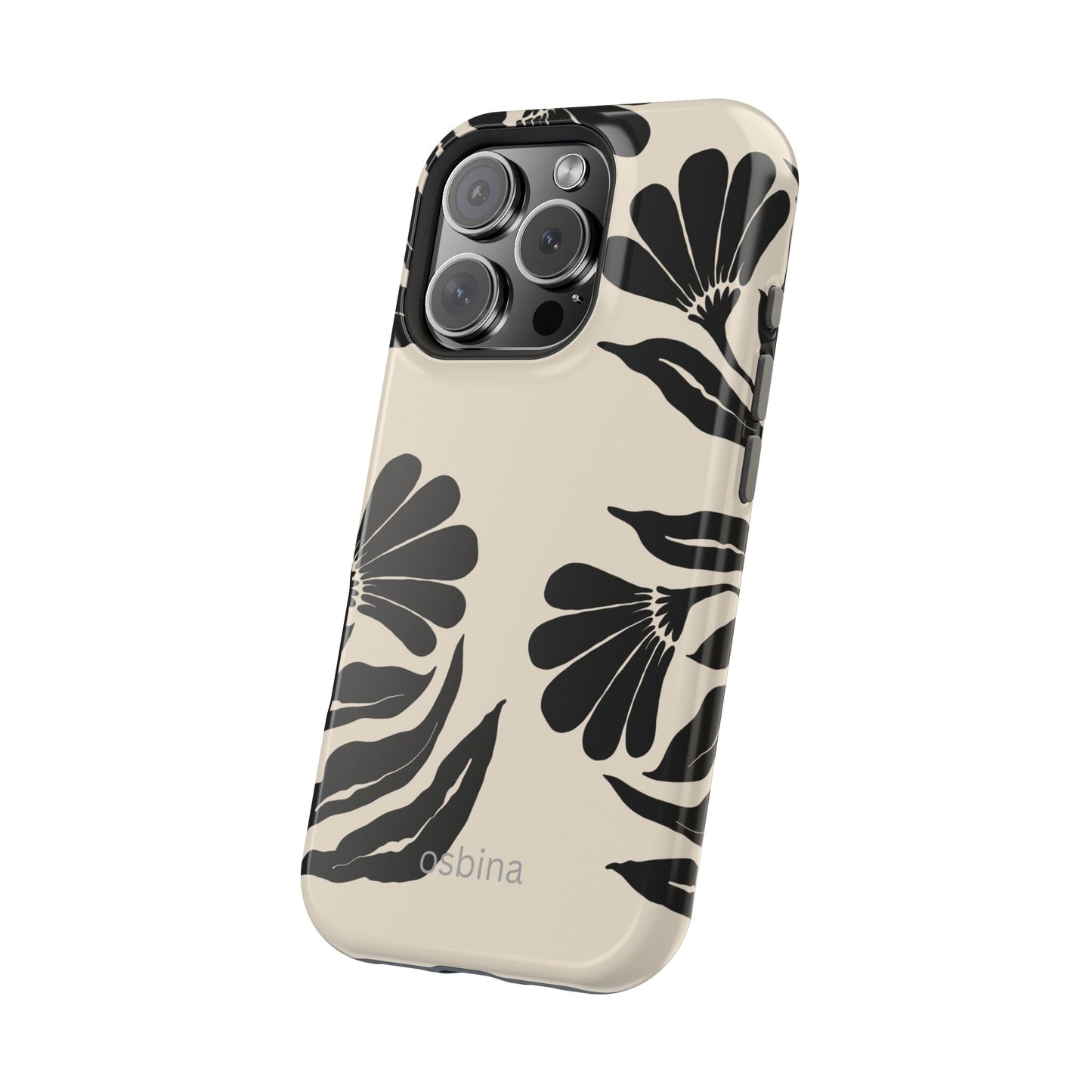 osbina | MagSafe compatible for iPhone | Obsidian Bloom Flower Phone Case | Modern Muse Collection