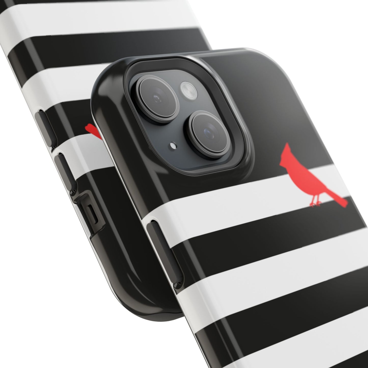 osbina | MagSafe compatible for iPhone | Redbird Edition Thinking of You Phone Case Black & White Stripe | Inspired By Collection