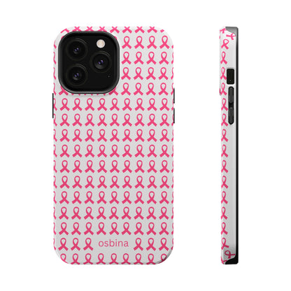 osbina |  MagSafe compatible for iPhone | Limited Edition The Side By Side Pink Ribbons Case in Light Pink + Soft Pink + Hot Pink | The Pink October Collection | Inspired By