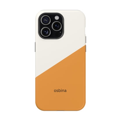 osbina | MagSafe Compatible for iPhone | Divide & Conquer — The Orange + White Split Diagonal Case | The Season Collective