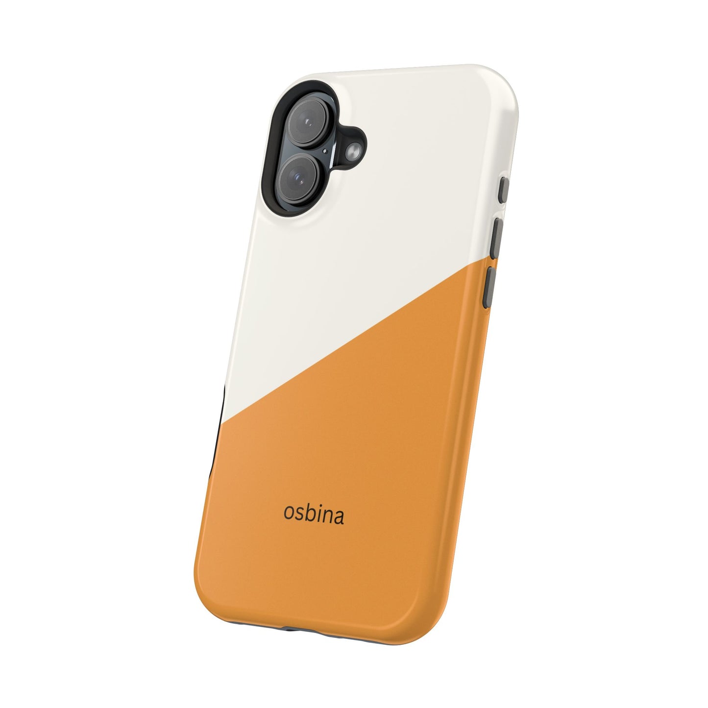 osbina | MagSafe Compatible for iPhone | Divide & Conquer — The Orange + White Split Diagonal Case | The Season Collective