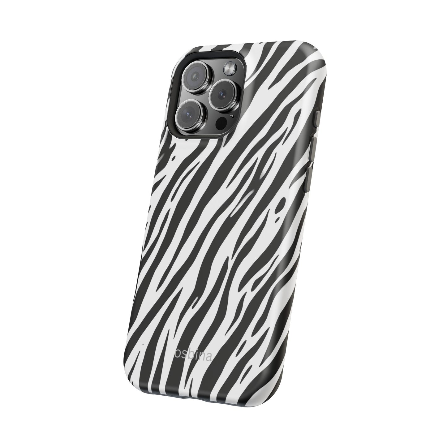 osbina | MagSafe Compatible for iPhone | The Bengal Bold Stripe Case in White + Black | The Season Collective