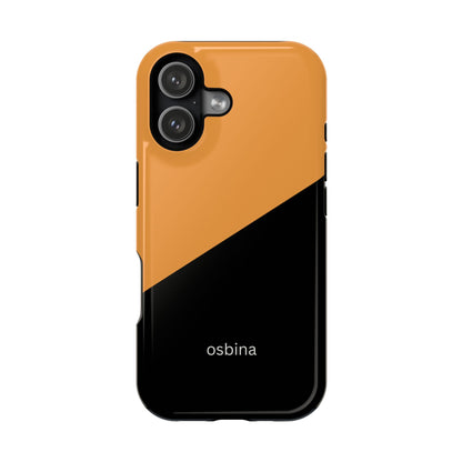 osbina | MagSafe Compatible for iPhone | Bold Moves Only — The Orange + Black Split Diagonal Case | The Season Collective