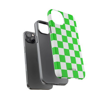 osbina | Neon Verdi Checks Phone Case | Color Edit Collection