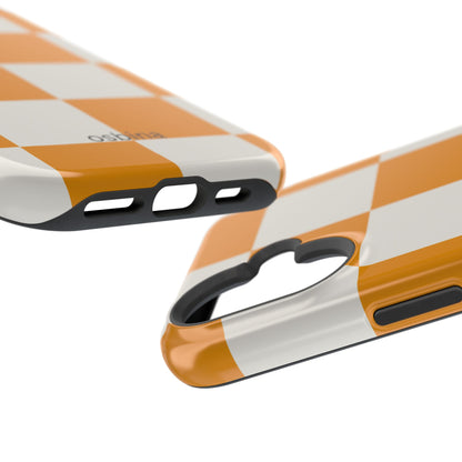 osbina | MagSafe Compatible for iPhone | Check You Out — The Orange + White Check Case | The Season Collective