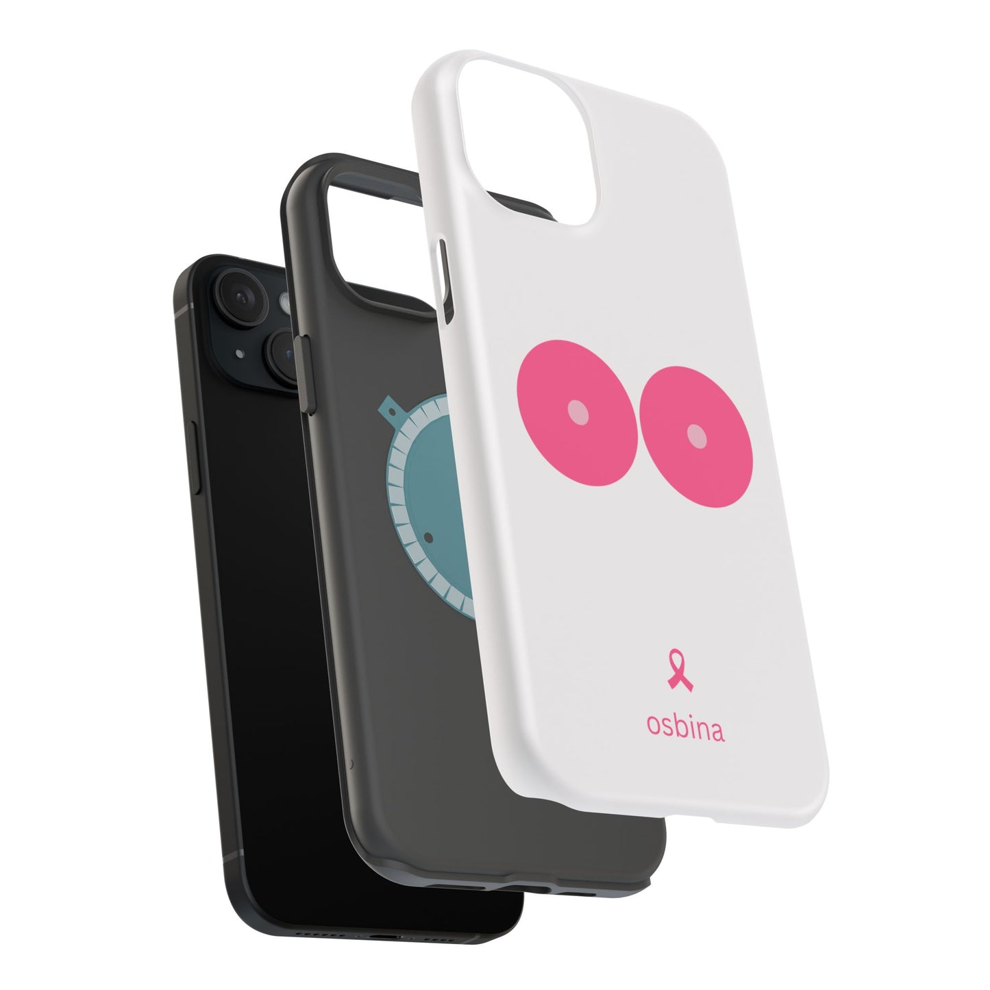 osbina |  MagSafe compatible for iPhone | Limited Edition The Check Your Tatas Case in Light Pink + Soft Pink + Hot Pink | The Pink October Collection | Inspired By