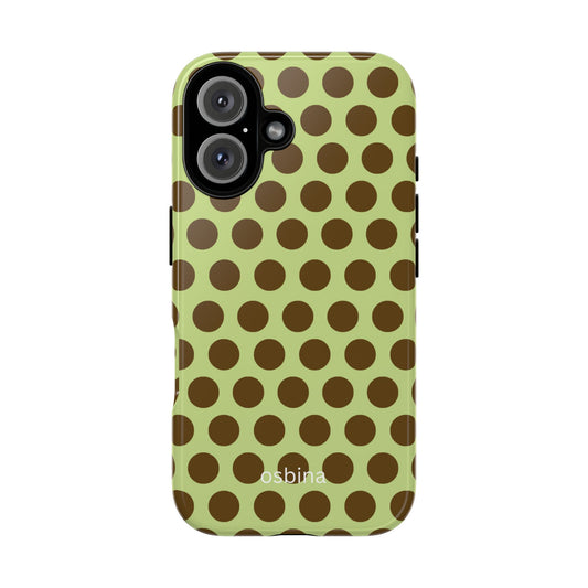 osbina | Chartreuse Cocoa Dots Phone Case | Color Edit Collection
