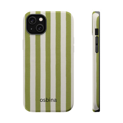 osbina | MagSafe for iPhone | Verde Stripe Designer Case
